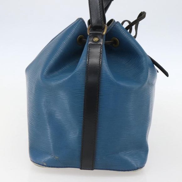 LOUIS VUITTON Epi Petit Noe Bag Bicolor Black Blue M44152 LV Auth 156287