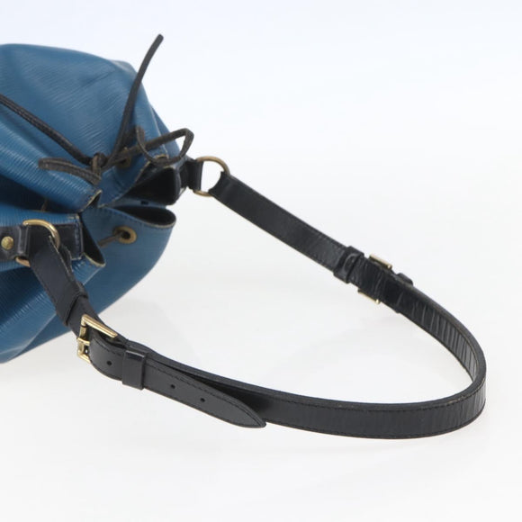 LOUIS VUITTON Epi Petit Noe Bag Bicolor Black Blue M44152 LV Auth 156287