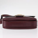 CELINE Horse Carriage Shoulder Bag Leather Bordeaux Gold Auth 156289-11