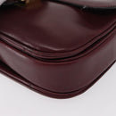 CELINE Horse Carriage Shoulder Bag Leather Bordeaux Gold Auth 156289-13