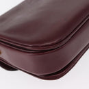 CELINE Horse Carriage Shoulder Bag Leather Bordeaux Gold Auth 156289-14