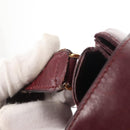 CELINE Horse Carriage Shoulder Bag Leather Bordeaux Gold Auth 156289-17