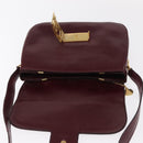 CELINE Horse Carriage Shoulder Bag Leather Bordeaux Gold Auth 156289-18