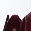 CELINE Horse Carriage Shoulder Bag Leather Bordeaux Gold Auth 156289-22