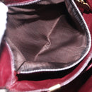 CELINE Horse Carriage Shoulder Bag Leather Bordeaux Gold Auth 156289-25