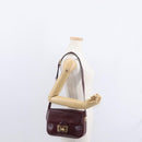 CELINE Horse Carriage Shoulder Bag Leather Bordeaux Gold Auth 156289-26