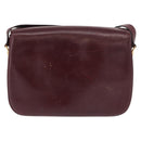 CELINE Horse Carriage Shoulder Bag Leather Bordeaux Gold Auth 156289-3