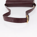 CELINE Horse Carriage Shoulder Bag Leather Bordeaux Gold Auth 156289-8