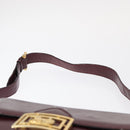 CELINE Horse Carriage Shoulder Bag Leather Bordeaux Gold Auth 156289-9