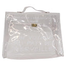 HERMES Vinyl Kelly Hand Bag Clear Auth 156293-1