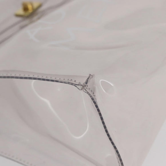 HERMES Vinyl Kelly Hand Bag Clear Auth 156293