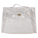 HERMES Vinyl Kelly Hand Bag Clear Auth 156293-2