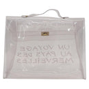 HERMES Vinyl Kelly Hand Bag Clear Auth 156293-3
