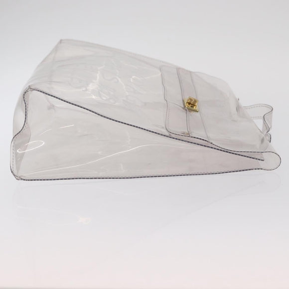 HERMES Vinyl Kelly Hand Bag Clear Auth 156293