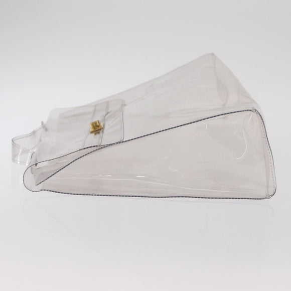 HERMES Vinyl Kelly Hand Bag Clear Auth 156293