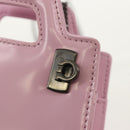 Salvatore Ferragamo Chain Gancini Shoulder Pouch Enamel 2way Pink Auth 156294V-14