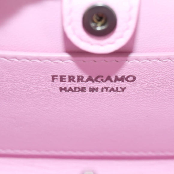 Salvatore Ferragamo Ketting Gancini Schoudertas Emaille 2-weg Roze Auth 156294V