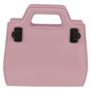 Salvatore Ferragamo Chain Gancini Shoulder Pouch Enamel 2way Pink Auth 156294V-2