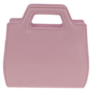 Salvatore Ferragamo Chain Gancini Shoulder Pouch Enamel 2way Pink Auth 156294V-3