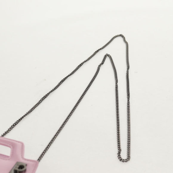 Salvatore Ferragamo Chain Gancini Shoulder Pouch Enamel 2way Pink Auth 156294V