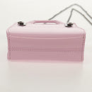 Salvatore Ferragamo Chain Gancini Shoulder Pouch Enamel 2way Pink Auth 156294V-9