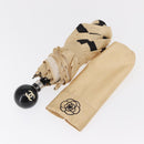 CHANEL Camelia Folding Umbrella Polyester Gold CC Auth 156295-12