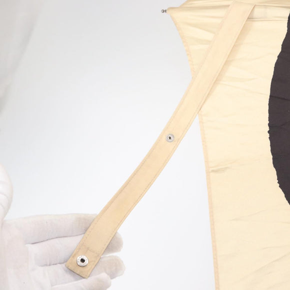 CHANEL Camelia Folding Umbrella Polyester Gold CC Auth 156295