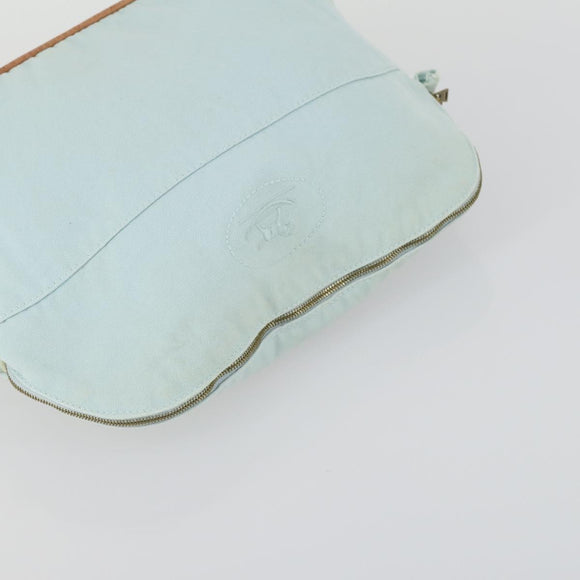HERMES Bolide Pouch Canvas 3 Set Light Blue Pink Auth 156298