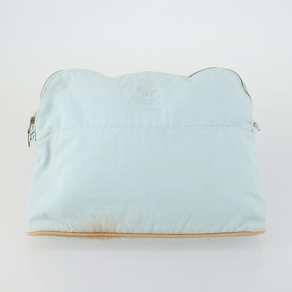 HERMES Bolide Pouch Canvas 3 Set Light Blue Pink Auth 156298