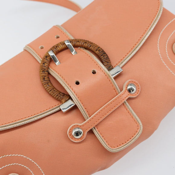 Salvatore Ferragamo Shoulder Bag Leather Pink Silver Auth 156320