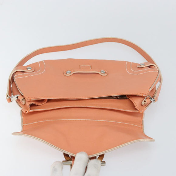 Salvatore Ferragamo Shoulder Bag Leather Pink Silver Auth 156320
