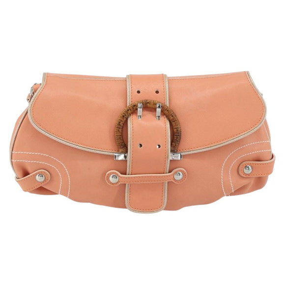 Salvatore Ferragamo Shoulder Bag Leather Pink Silver Auth 156320