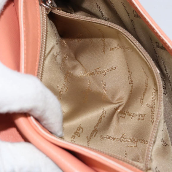 Salvatore Ferragamo Shoulder Bag Leather Pink Silver Auth 156320