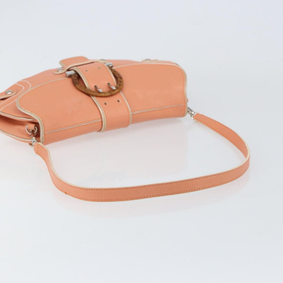 Salvatore Ferragamo Shoulder Bag Leather Pink Silver Auth 156320