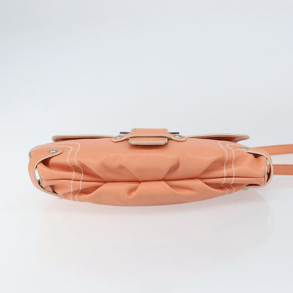 Salvatore Ferragamo Shoulder Bag Leather Pink Silver Auth 156320