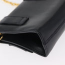 Salvatore Ferragamo Shoulder Bag Leather Navy Gold Auth 156321-16