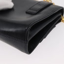 Salvatore Ferragamo Shoulder Bag Leather Navy Gold Auth 156321-17