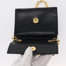 Salvatore Ferragamo Shoulder Bag Leather Navy Gold Auth 156321-9