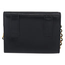 Salvatore Ferragamo Shoulder Bag Leather Navy Gold Auth 156321-2
