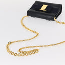 Salvatore Ferragamo Shoulder Bag Leather Navy Gold Auth 156321-7