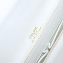 CELINE Shoulder Bag Leather White Gold Auth 156322-18