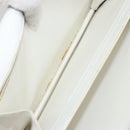 CELINE Shoulder Bag Leather White Gold Auth 156322-12