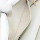CELINE Shoulder Bag Leather White Gold Auth 156322-22