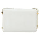 CELINE Shoulder Bag Leather White Gold Auth 156322-2