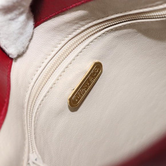 TIFFANY&Co. Shoulder Bag Leather Red Gold Auth 156323