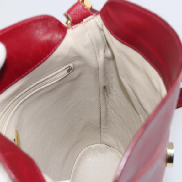 TIFFANY&Co. Shoulder Bag Leather Red Gold Auth 156323