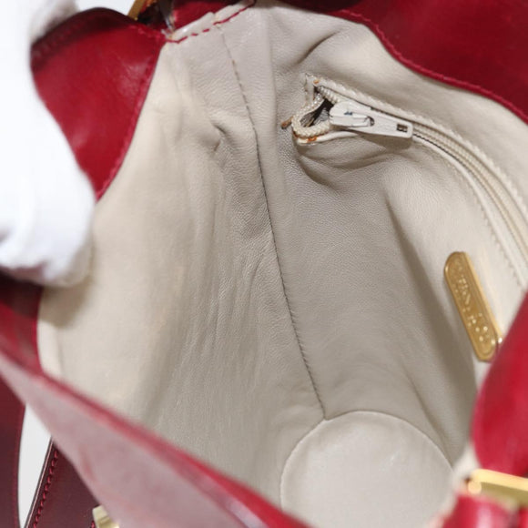 TIFFANY&Co. Shoulder Bag Leather Red Gold Auth 156323