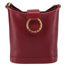 TIFFANY&Co. Shoulder Bag Leather Red Gold Auth 156323-13