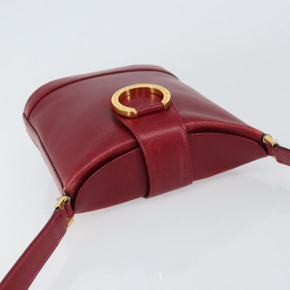 TIFFANY&Co. Shoulder Bag Leather Red Gold Auth 156323