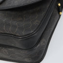 Christian Dior Honeycomb Canvas Shoulder Bag PVC Black Gold Auth 156324-9